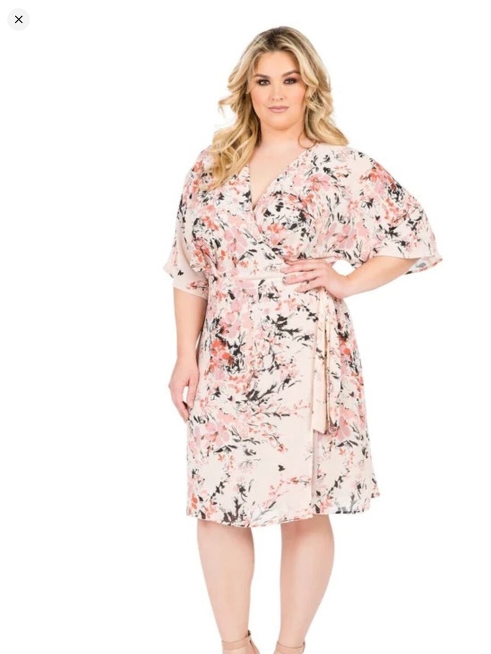 Womens Standards & Practices Gardenfloral Wrap Dress Plus Size 2X Tropical New